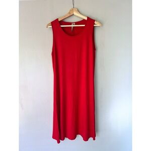 Comfy USA Sleeveless Tank Dress Casual Everyday‎ Red Dress Size M Patriotic